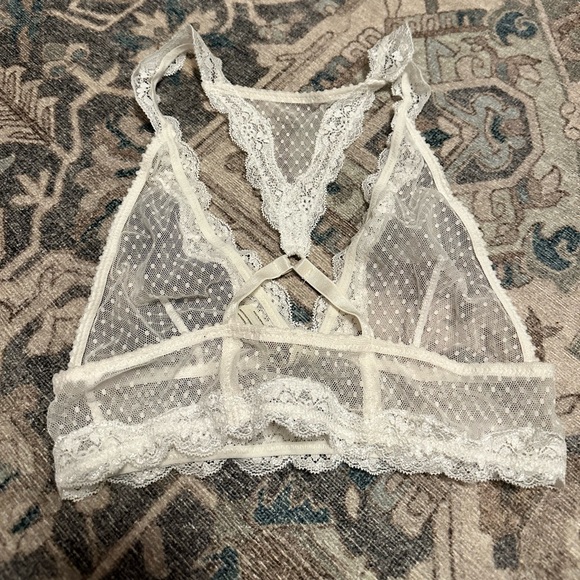 NWOT Intimately Free People Midweek Longline Lace Bralette White - Picture 8 of 9